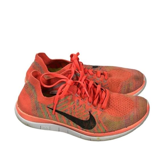 Nike Free 4.0 Flyknit Orange Hot Lava Fuchsia Running Shoes Women's Size 7.5 - Picture 10 of 13